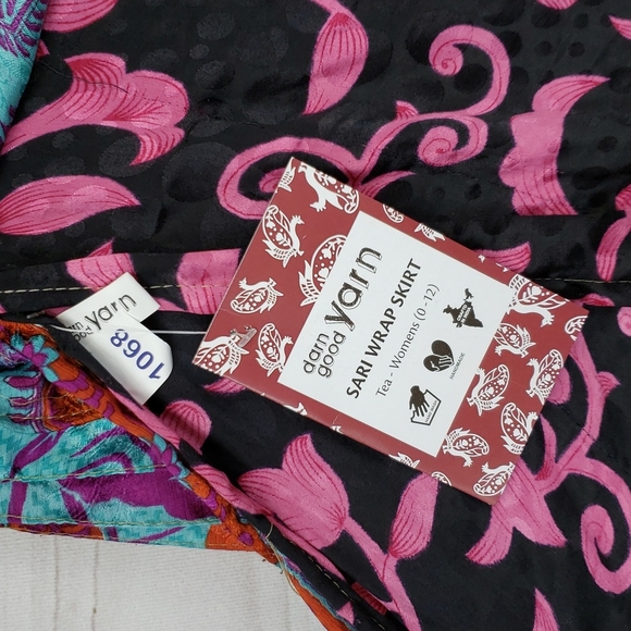 Darn Good Yarn Sari Silk Wrap Skirt Tea Regular - Picture 7 of 16